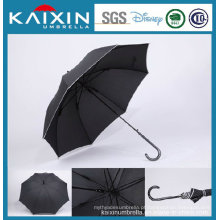 BSCI Fibra de Vidro Frame Black Walking Stick Umbrella